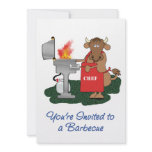 Grilling Cow Cartoon Invited to Barbecue