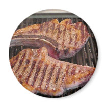 Grilling Steaks Food Dinner Fridge Magnets