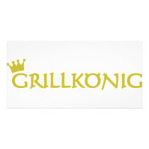 grillkönig text icon customized photo card
