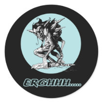 Grim Gargoyle Round Stickers
