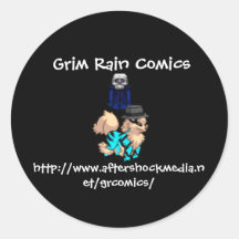 Grim Rain Comics Round Stickers