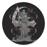 Grim Reaper Awaits Round Stickers