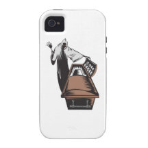 Grim Reaper Death Coffin Retro Vibe iPhone 4 Cover