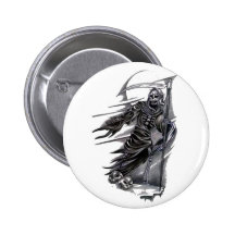 Grim Reaper Taking Souls Pinback Button