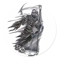 Grim Reaper Taking Souls Sticker
