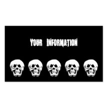 Grimacing Scary Halloween Skull Calling Card Business Cards