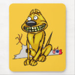 Grinning Dog and Dead Chicken Mouse Pads