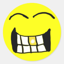 Grinning Gold Tooth Smiley  Sticker