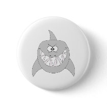 Grinning Shark Button