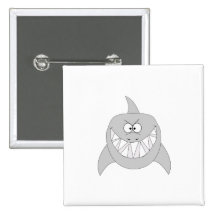 Grinning Shark Button
