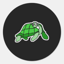 grinning smiling turtle round stickers
