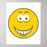 Grinning Yellow Smiley Face Poster