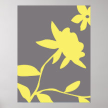 Gris et jaune poster