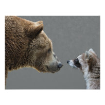 Grizzle Bear Meets Raccoon Custom Announcements