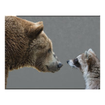 Grizzle Bear Meets Raccoon Personalized Letterhead