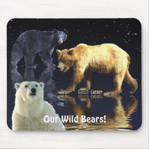 GRIZZLY BEAR, BLACK BEAR & POLAR BEAR MOUSEPAD