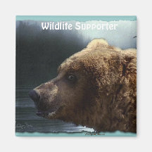 GRIZZLY BEAR Forest Nature Magnet
