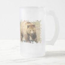Grizzly Bear Frosted Beer Mug