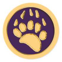 GRIZZLY BEAR PRINT ROUND STICKER