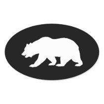 Grizzly Bear Oval Stickers