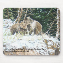Grizzly Sow andCub Yellowstone National Park Mouse Pads