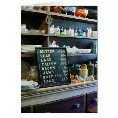 Groceries in General Store Greeting Cards by SusanSavad