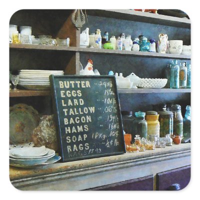 Groceries in General Store Square Sticker by SusanSavad