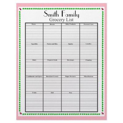 Grocery List Page, Personalized by Lynnes_creations