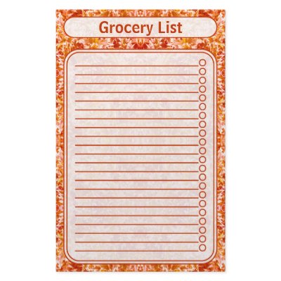 Grocery List Spiked Leaves Texture Orange by StriveDesigns