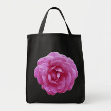 Grocery Tote - Dark Pink Rose Canvas Bags