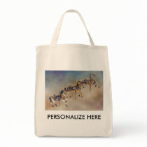 Grocery Totes - Three Carousel Horses Canvas Bag