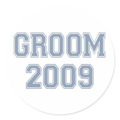 Groom 2009 round stickers by wedding_tshirts