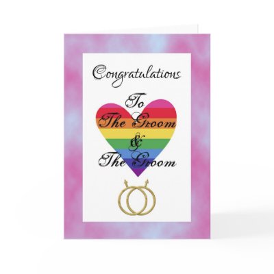 groom and groom gay congratulations greeting card by tietheknot