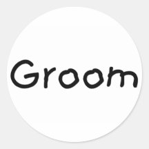Groom (Blk) Round Sticker