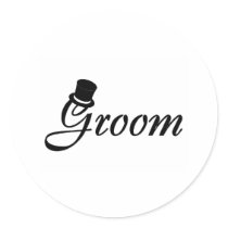 Groom (Blk Top Hat) Stickers