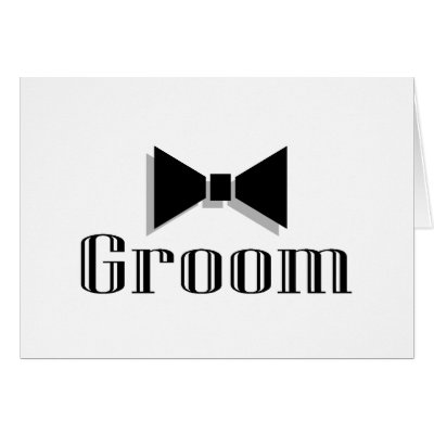 Groom (Bow Tie) Greeting Cards by TeeZazzle