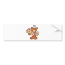 groom carrying bride cute wedding bears bumper stickers
