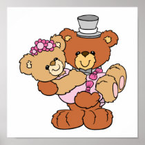 groom carrying bride cute wedding bears print