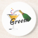 Groom Champagne Toast Coaster