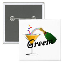 Groom Champagne Toast Pin
