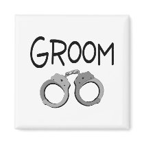 Groom Handcuffs Refrigerator Magnets