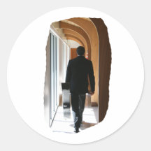 Groom in Black Suit Carrying Guitar From Back Stickers