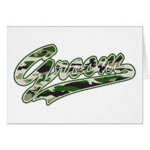 Groom/Military Camouflage Green Greeting Cards