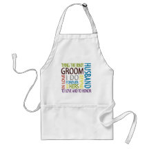 Groom Sentiments Wedding Aprons