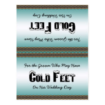 Groom Socks Cold Feet Postcard