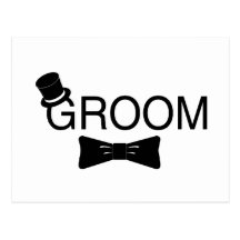Groom Top Hat Bowtie Postcards