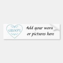 Groom (with heart and flourishes) bumper sticker