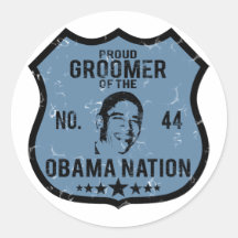 Groomer Obama Nation Round Sticker