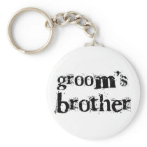 Groom's Brother Black Text Keychain