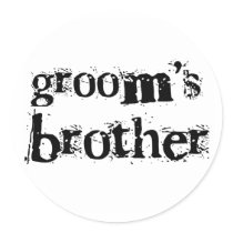 Groom's Brother Black Text Stickers
